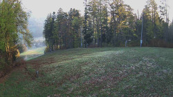 Prostřední část sjezdovky a snowpark