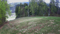 Prostřední část sjezdovky a snowpark