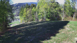 Prostřední část sjezdovky a snowpark