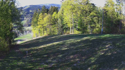Prostřední část sjezdovky a snowpark