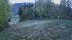 Prostřední část sjezdovky a snowpark