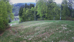 Prostřední část sjezdovky a snowpark