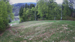 Prostřední část sjezdovky a snowpark