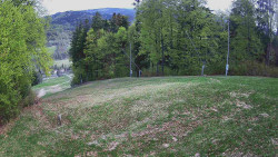 Prostřední část sjezdovky a snowpark