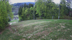 Prostřední část sjezdovky a snowpark