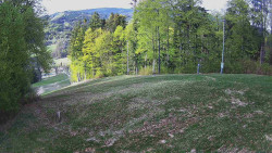 Prostřední část sjezdovky a snowpark