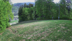 Prostřední část sjezdovky a snowpark