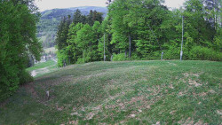 Prostřední část sjezdovky a snowpark