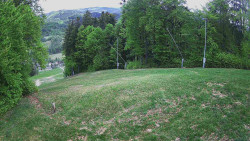 Prostřední část sjezdovky a snowpark