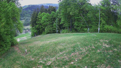 Prostřední část sjezdovky a snowpark