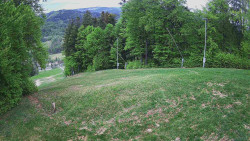 Prostřední část sjezdovky a snowpark