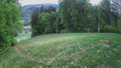 Prostřední část sjezdovky a snowpark