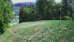Prostřední část sjezdovky a snowpark