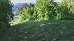 Prostřední část sjezdovky a snowpark