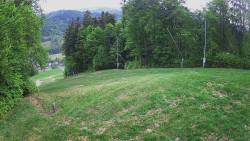 Prostřední část sjezdovky a snowpark