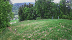 Prostřední část sjezdovky a snowpark