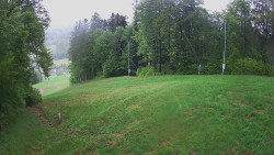 Prostřední část sjezdovky a snowpark
