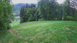 Prostřední část sjezdovky a snowpark