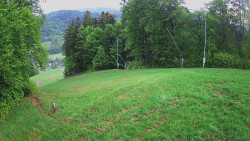 Prostřední část sjezdovky a snowpark