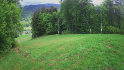 Prostřední část sjezdovky a snowpark