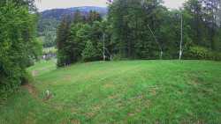 Prostřední část sjezdovky a snowpark