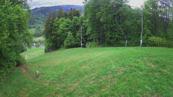 Prostřední část sjezdovky a snowpark