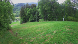 Prostřední část sjezdovky a snowpark