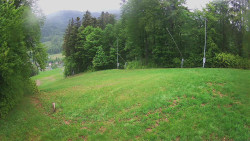 Prostřední část sjezdovky a snowpark