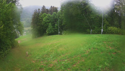 Prostřední část sjezdovky a snowpark