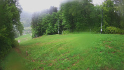 Prostřední část sjezdovky a snowpark