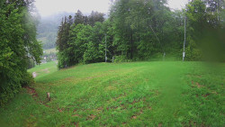 Prostřední část sjezdovky a snowpark