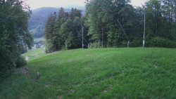 Prostřední část sjezdovky a snowpark