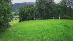 Prostřední část sjezdovky a snowpark