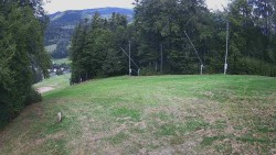 Prostřední část sjezdovky a snowpark