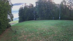 Prostřední část sjezdovky a snowpark