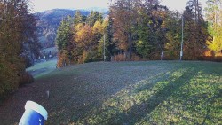 Prostřední část sjezdovky a snowpark