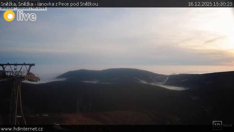 Sněžka - Sněžka - lanovka z Pece pod Sněžkou - 16.12.2025 v 15:30