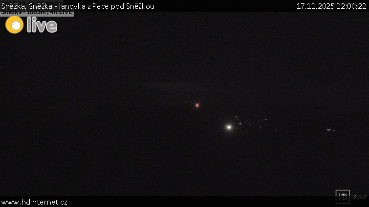 Sněžka - Sněžka - lanovka z Pece pod Sněžkou - 17.12.2025 v 22:00