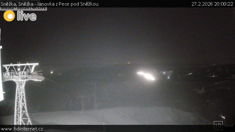 Sněžka - Sněžka - lanovka z Pece pod Sněžkou - 27.2.2026 v 20:00