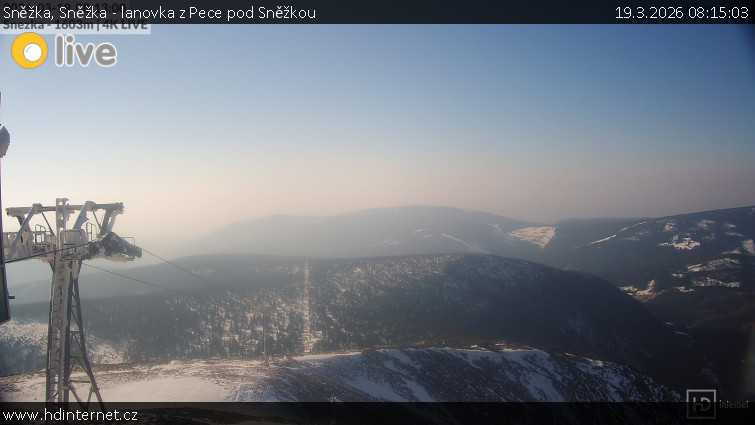 Sněžka - Sněžka - lanovka z Pece pod Sněžkou - 19.3.2026 v 08:15