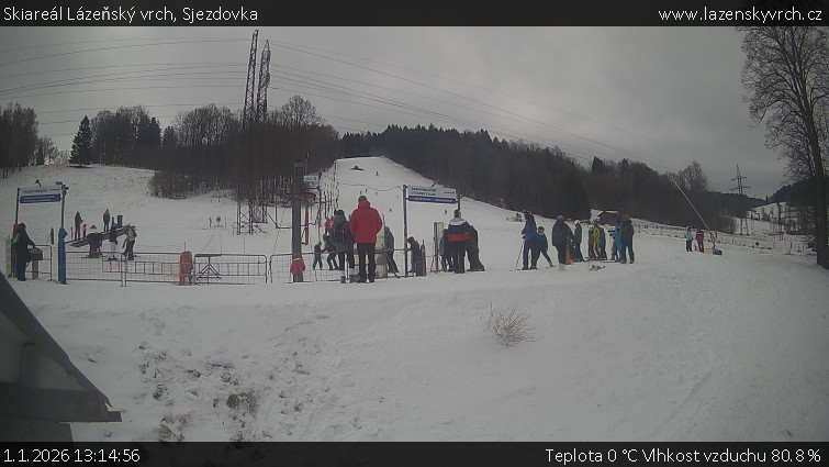 Skiareál Lázeňský vrch - Sjezdovka - 1.1.2026 v 13:14