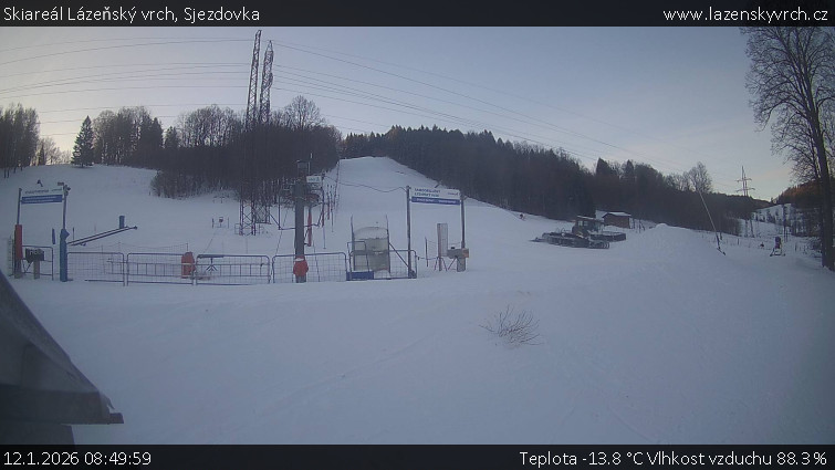 Skiareál Lázeňský vrch - Sjezdovka - 12.1.2026 v 08:49