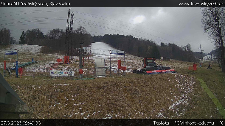 Skiareál Lázeňský vrch - Sjezdovka - 27.3.2026 v 09:49