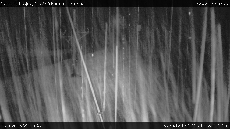 Skiareál Troják - Otočná kamera, svah A - 13.9.2025 v 21:30