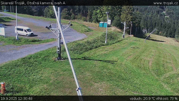 Skiareál Troják - Otočná kamera, svah A - 19.9.2025 v 12:30