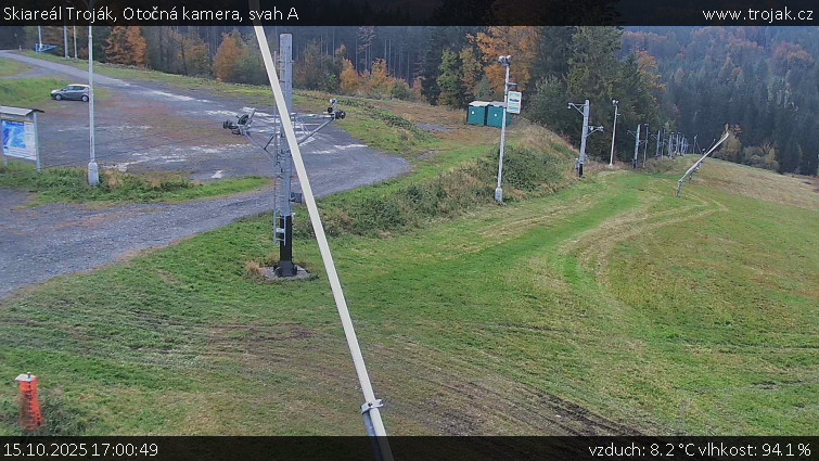 Skiareál Troják - Otočná kamera, svah A - 15.10.2025 v 17:00