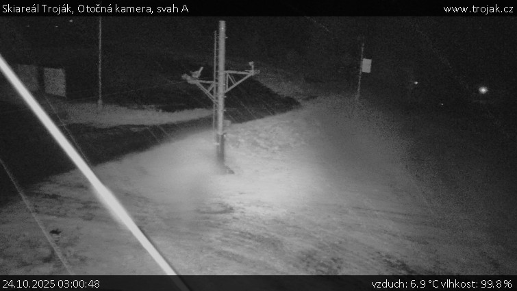 Skiareál Troják - Otočná kamera, svah A - 24.10.2025 v 03:00 Skiareál Troják - Otočná kamera, svah A - 24.10.2025 v 03:00