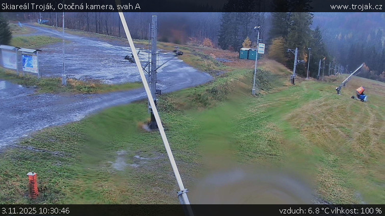 Skiareál Troják - Otočná kamera, svah A - 3.11.2025 v 10:30
