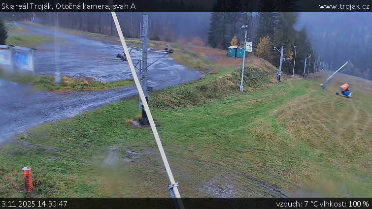 Skiareál Troják - Otočná kamera, svah A - 3.11.2025 v 14:30