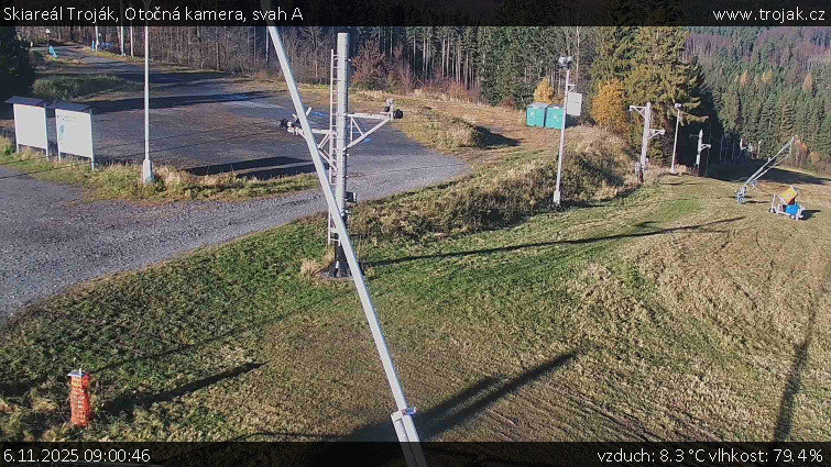 Skiareál Troják - Otočná kamera, svah A - 6.11.2025 v 09:00